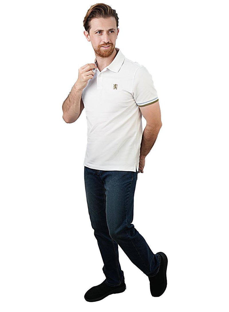 GIORDANO Men's Performance Polo: Classic Piqué, Tipped Collar, Embroidered Detail - Image 2